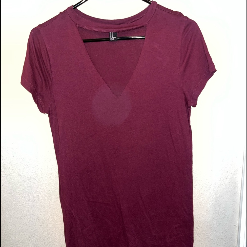 Forever 21 maroon t-shirt dress